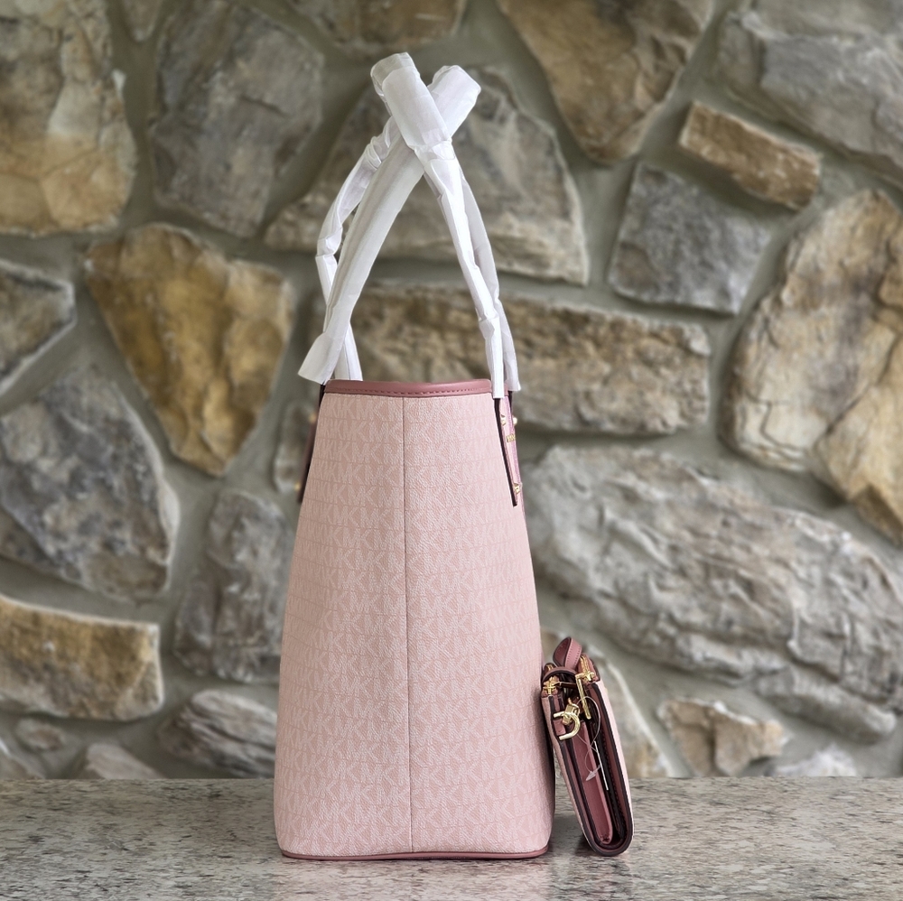 Michael Kors Carter Color-Block Pink Tote SET - Picture 2 of 13